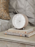 Silver mini mantel alarm clock (British brand)