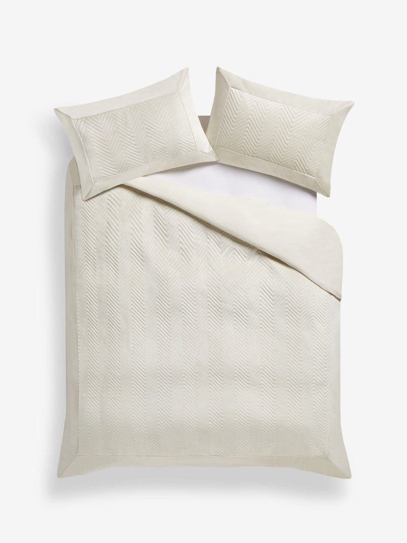 Natural cream velvet duvet cover set, imported from the UK