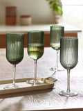 Green Hollis Glassware Wine Glasses