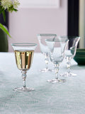 Nina Campbell Meadow wine glasses clear with green rim set of 4, imported from the UK