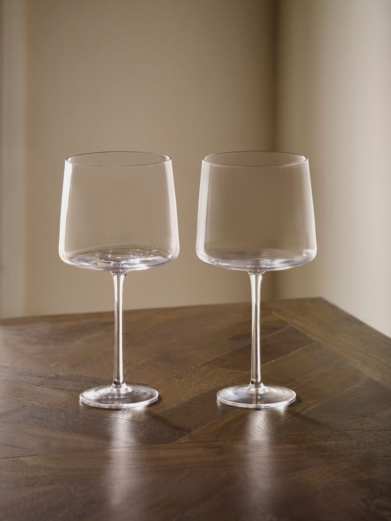 Clear angular gin glasses set of 2 (British brand)