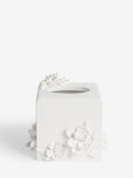 White White Flower Tissue Box