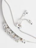 Silver Tone Sparkle Popcorn Beaded Pully Bracelet