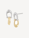 COACH Gold Tone Signature C Double Drop Stud Earrings - British product