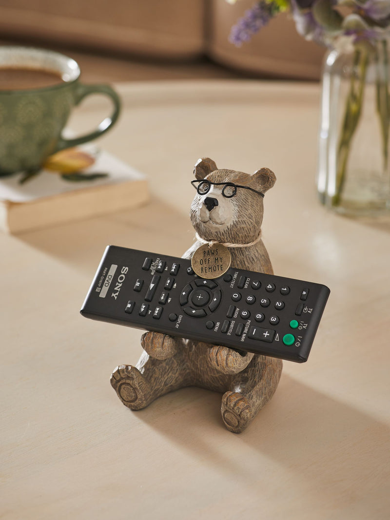 Bertie Bear natural remote control holder 14.5x11x9.5cm, imported from the UK