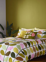 Orla Kiely Green Multi Stem 100% Cotton Duvet Cover and Pillowcase Set