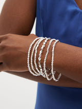 Silver Tone Sparkle Stretch Bracelets Fashion Jewellery Pack