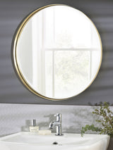 Gold Round Bathroom Wall Mirror 50cm