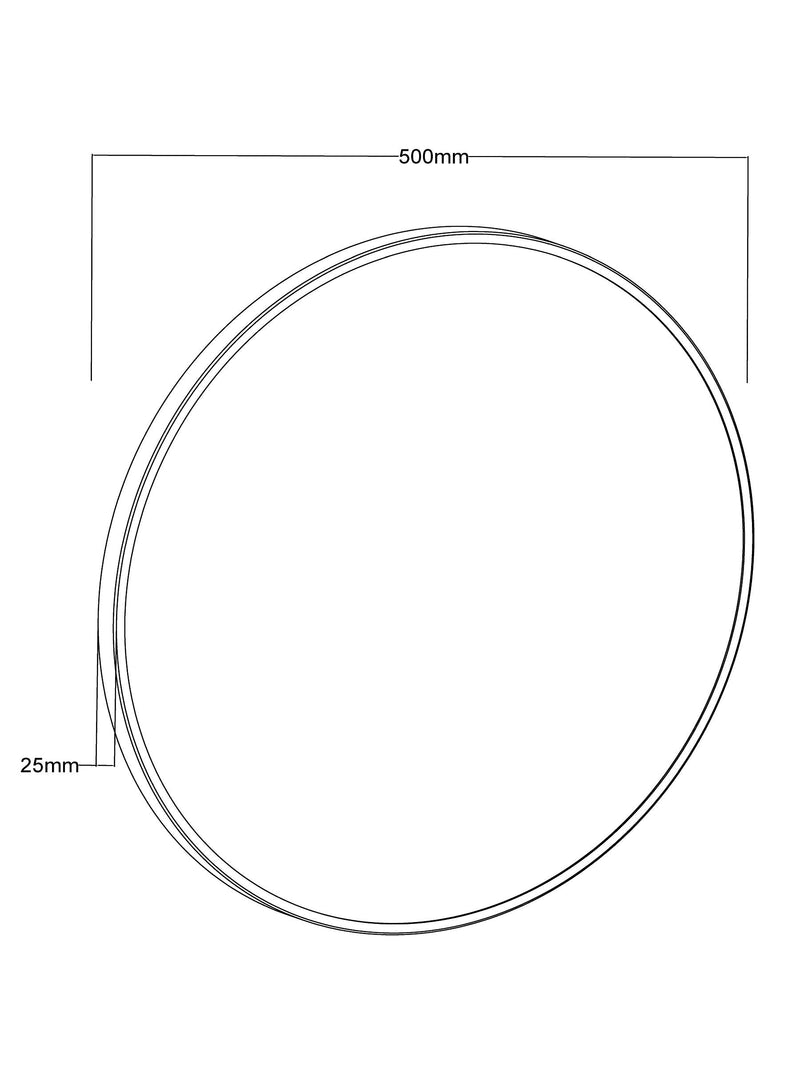 Silver chrome round wall mirror 50cm (British brand)