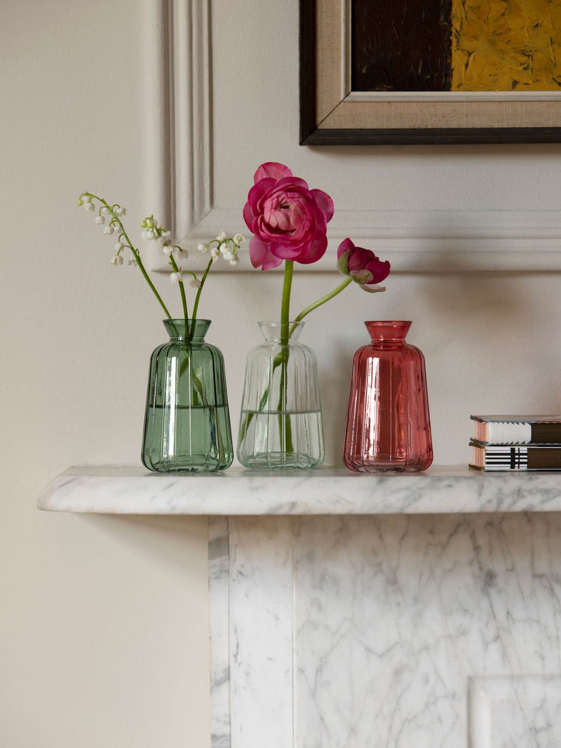 Nina Campbell glass bud vases set of 3, imported from the UK