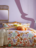 Pink Amelie Floral Print Reversible Duvet Cover and Pillowcase Set - British product