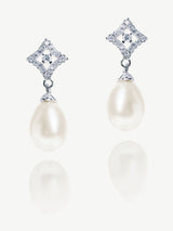 Ivory & Co Silver Tone Morocco Crystal and Pearl Earrings