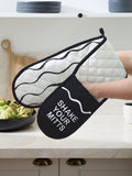 Black Slogan Oven Gloves set - British product