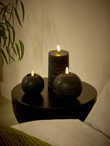 Black Real Wax LED Candles Set of 3, 15cm Height