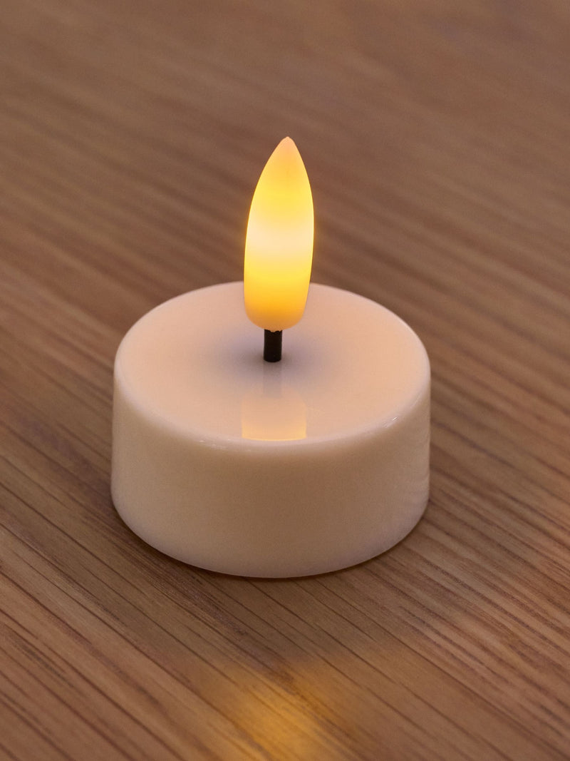 Set of 6 White LED Tea Light Unscented Candles