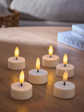 Set of 6 White LED Tea Light Unscented Candles