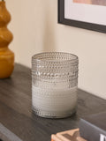 Smoke Grey Glass Large LED Pillar Candle