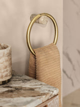 N. Premium Gold Marble Large Towel Ring Bathroom Wall Accessory
