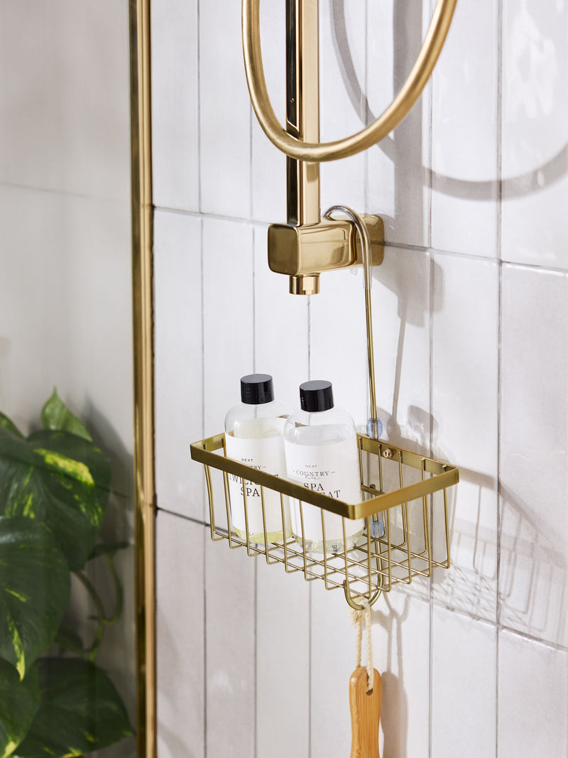 Gold hanging shower caddy 33x21x11.5cm, UK version