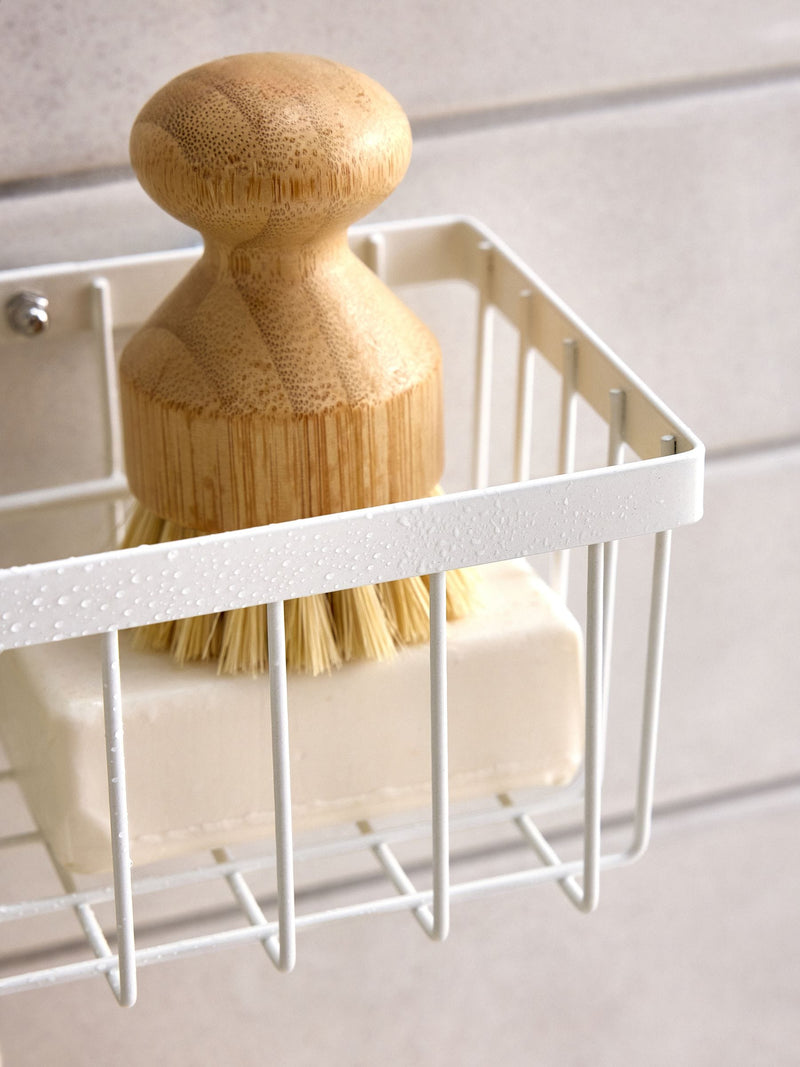 White hanging shower caddy (British brand)