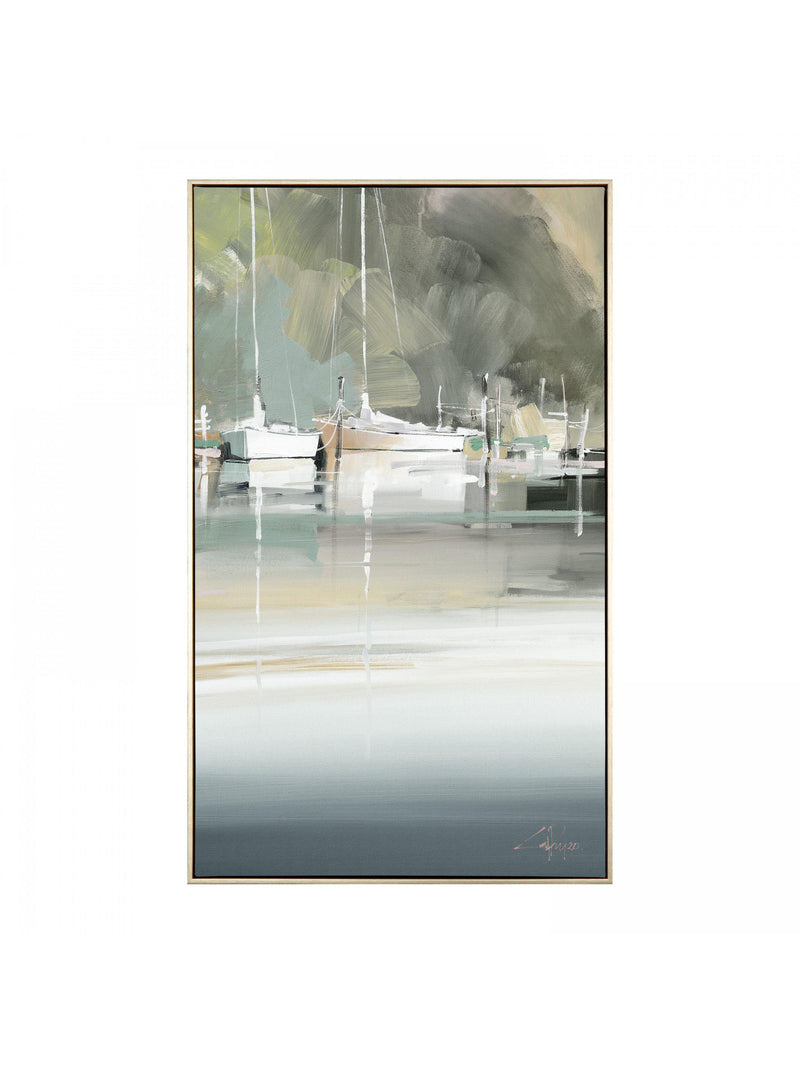 Art Marketing Gold Peaceful Mooring canvas wall art 36x59x3cm - British product