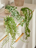 Green Artificial Trailing Plants In Mini Gold Hex Pots