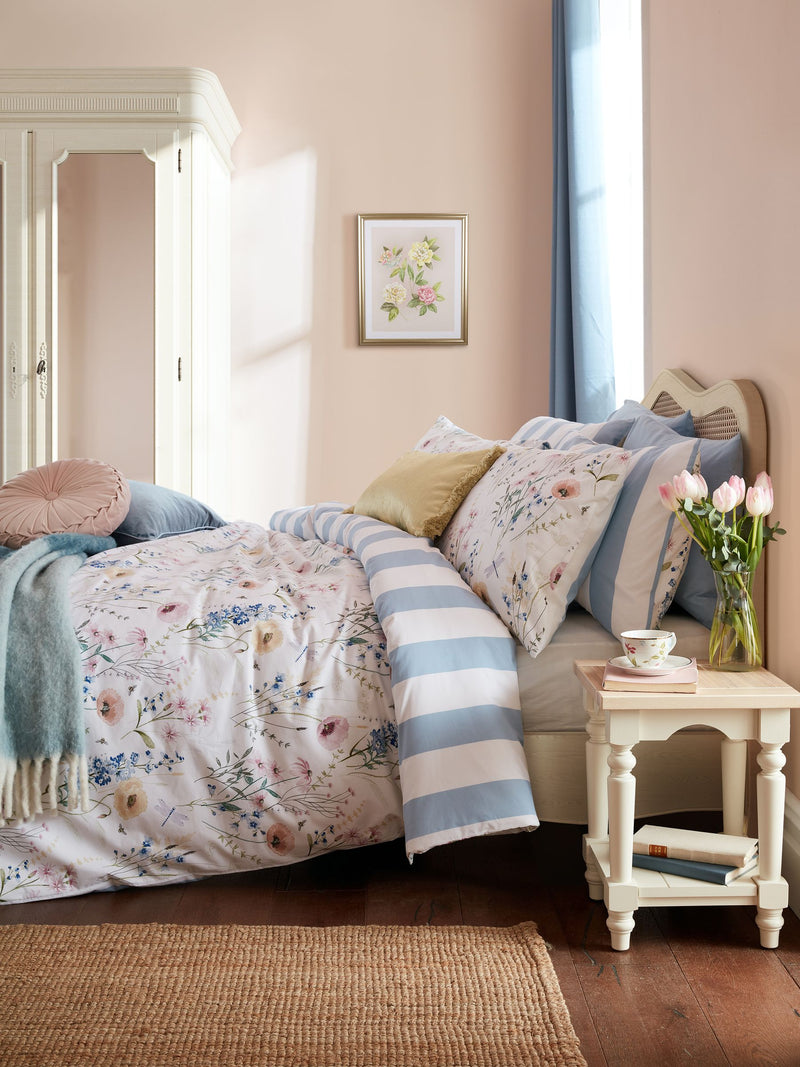 Laura Ashley blue Alford Meadow duvet cover set, UK version
