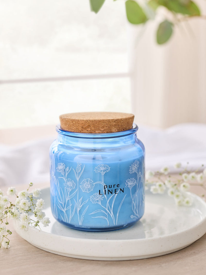 Marine and gardenia jar candle 10cm height, imported from the UK