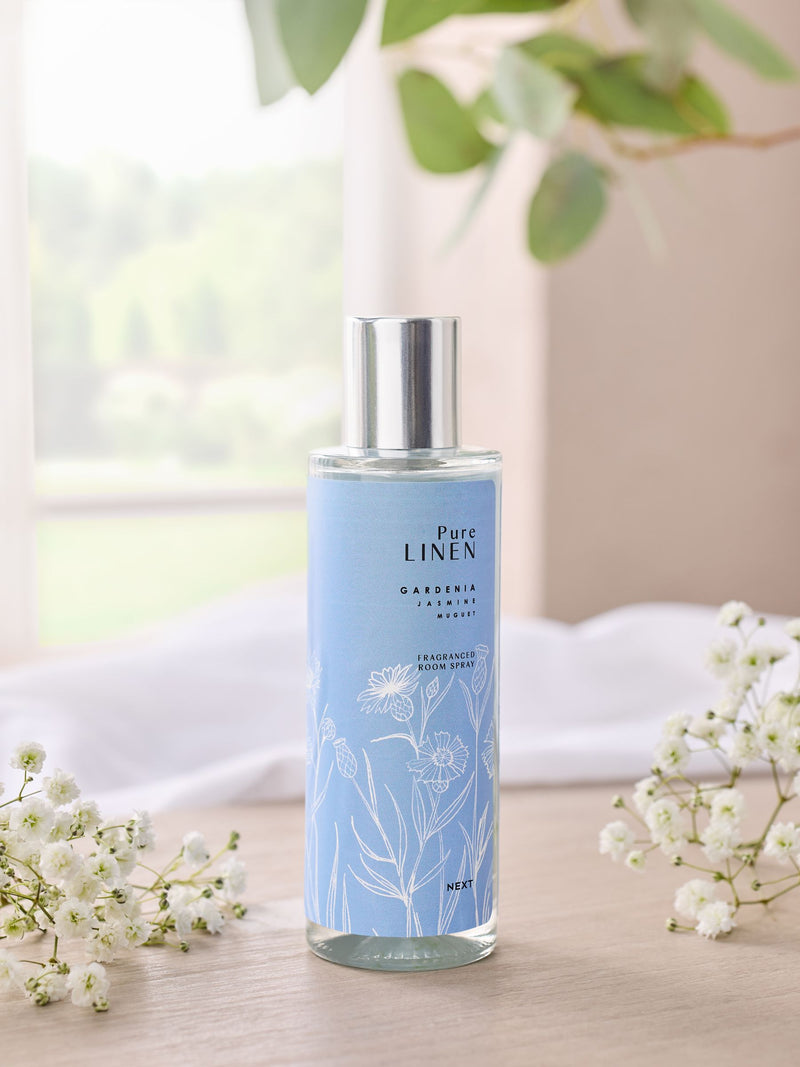 Pure Linen Marine Gardenia room spray, imported from the UK
