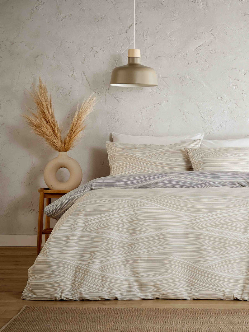 Vantona Grey/Natural Dunes Duvet Cover Set (British brand)