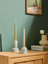 MADE.COM Set of 2 Marbled Teal Fitz Taper Candle Holders