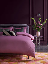 Orchid Pink 400 Thread Count Egyptian Cotton Sateen Luxury Duvet Cover and Pillowcase Set