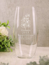 PMC Personalised July Birth Flower Bullet Glass Vase