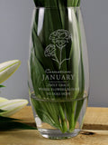 PMC January birth flower bullet vase, imported from the UK