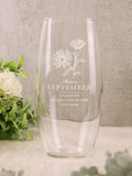 Personalised September Birth Flower Bullet Vase by PMC
