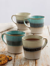 Mason Cash Blue Set of 4 Stoneware Mugs 400ml