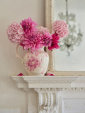 Shabby Chic white pink floral vase jug (British brand)