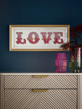 Pink Love Mirror Slogan Wall Art