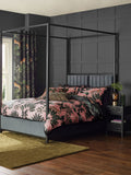 Black/Pink Fringed Tiger Duvet Cover and Pillowcase Set - British product