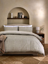 Natural Geometric Reversible Duvet Cover and Pillowcase Set