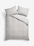 Grey heart tuft and embroidery duvet cover set, UK version