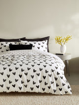 Black and White Reversible Duvet Cover and Pillowcase Set