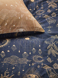 Furn Gold/Navy Constellation duvet cover and pillowcase set - British product