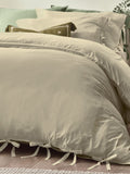 Yard Natural Mallow Bow Tie duvet cover and pillowcase set (British brand)