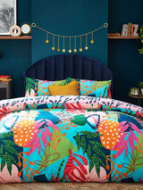 Furn Coralina Reversible Tropical Duvet Cover and Pillowcase Set