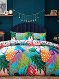 Furn Coralina reversible tropical duvet cover and pillowcase set - British product