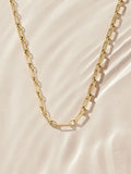 Gold tone stainless steel paperclip chain necklace, UK version