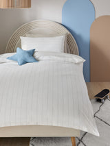 Stripe Supersoft Cotton Percale Duvet Cover and Pillowcase Set