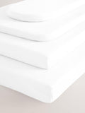 White 100% cotton jersey baby fitted sheets 2 pack, imported from the UK