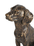 Laura Ashley bronze sitting dog sculpture, UK version